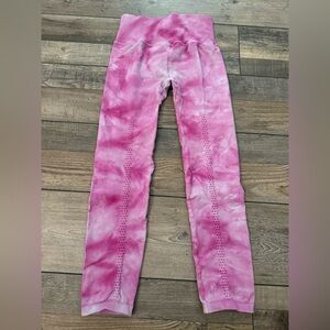 Free People Pink Tie-Dye High-Waist Leggings
